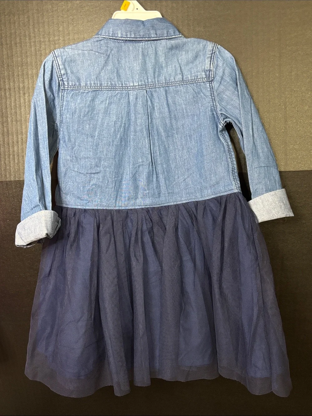 OshKosh B'gosh Light Blue Denim-Look Top with Navy Tulle Skirt 3T